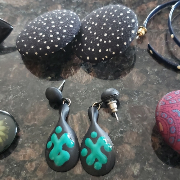 Lot of 6 pairs of 80's earrings - Picture 3 of 4